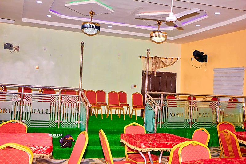 Side view of the stage and side entrance